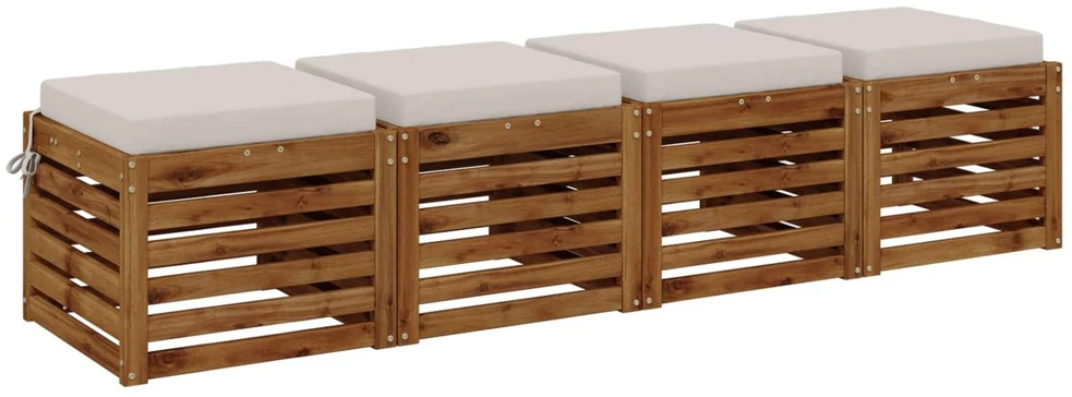4 dalių sėdynės pagalvėlės SOEST 4 vnt. 100% poliesteris Balta