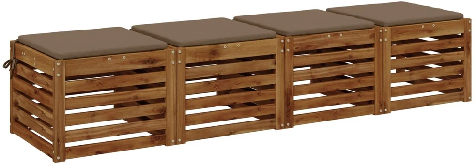 4 dalių sėdynės pagalvėlės SOEST 4 vnt. 100% poliesteris Taupe
