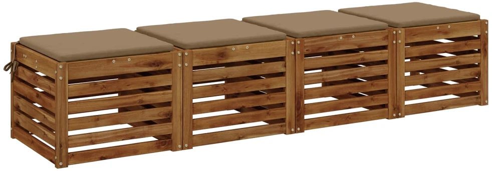 4 dalių sėdynės pagalvėlės SOEST 4 vnt. 100% poliesteris Taupe