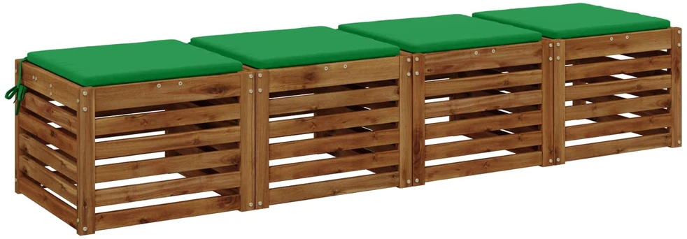 4 dalių sėdynės pagalvėlės SOEST 4 vnt. 100% poliesteris Žalia