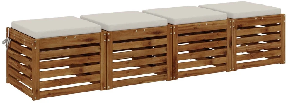 4 dalių sėdynės pagalvėlės SOEST 4 vnt. 100% poliesteris Balta