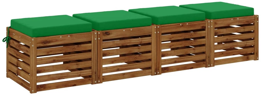 4 dalių sėdynės pagalvėlės SOEST 4 vnt. 100% poliesteris Žalia