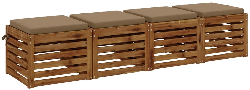 4 dalių sėdynės pagalvėlės SOEST 4 vnt. 100% poliesteris Taupe