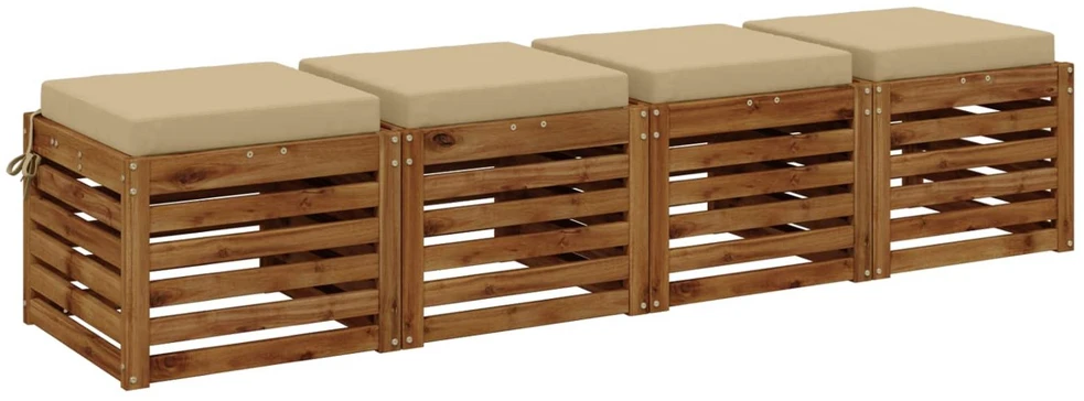 4 dalių sėdynės pagalvėlės SOEST 4 vnt. 100% poliesteris Smėlio