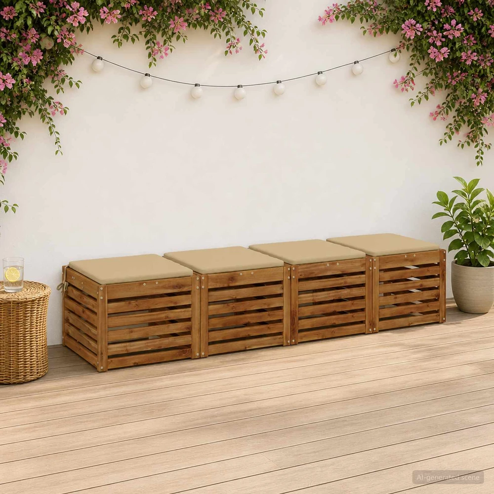 4 dalių sėdynės pagalvėlės SOEST 4 vnt. 100% poliesteris Smėlio