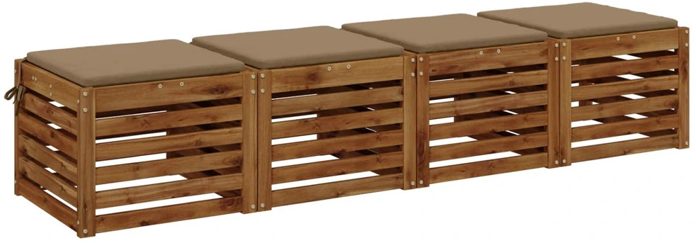 4 dalių sėdynės pagalvėlės SOEST 4 vnt. 100% poliesteris Taupe