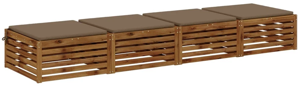 4 dalių sėdynės pagalvėlės SOEST 4 vnt. 100% poliesteris Taupe