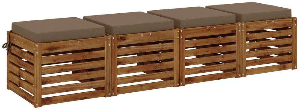 4 dalių sėdynės pagalvėlės SOEST 4 vnt. 100% poliesteris Taupe