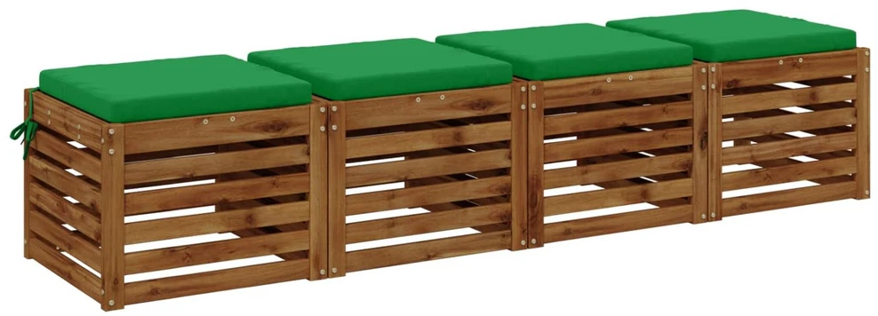 4 dalių sėdynės pagalvėlės SOEST 4 vnt. 100% poliesteris Žalia