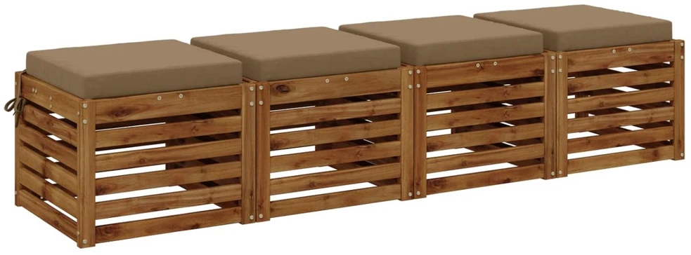 4 dalių sėdynės pagalvėlės SOEST 4 vnt. 100% poliesteris Taupe