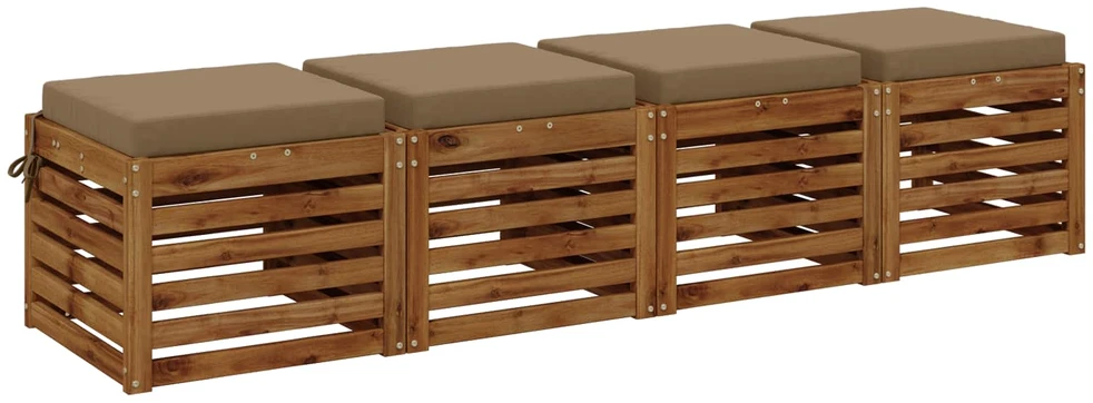 4 dalių sėdynės pagalvėlės SOEST 4 vnt. 100% poliesteris Taupe