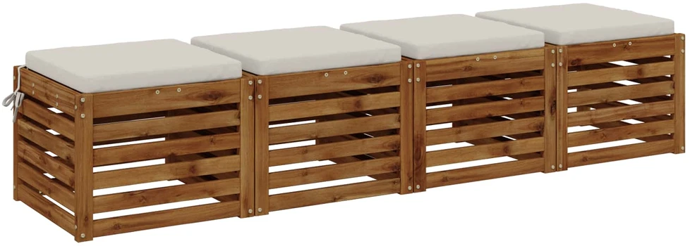 4 dalių sėdynės pagalvėlės SOEST 4 vnt. 100% poliesteris Balta