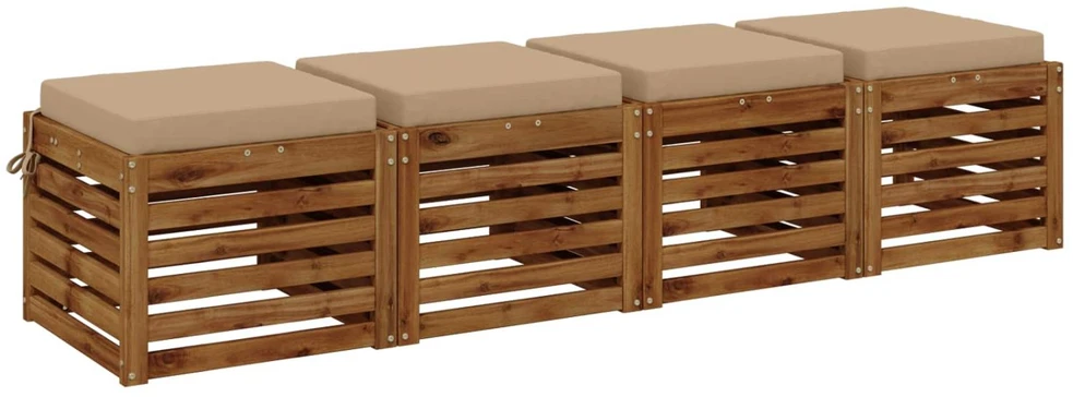 4 dalių sėdynės pagalvėlės SOEST 4 vnt. 100% poliesteris Smėlio