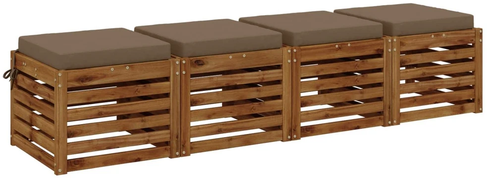 4 dalių sėdynės pagalvėlės SOEST 4 vnt. 100% poliesteris Taupe