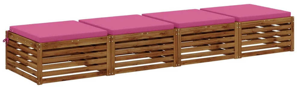 4 dalių sėdynės pagalvėlės SOEST 4 vnt. 100% poliesteris Rožinė