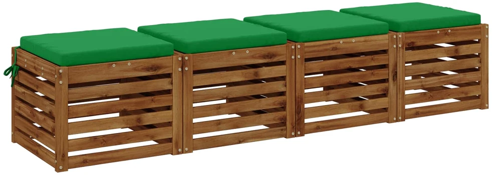 4 dalių sėdynės pagalvėlės SOEST 4 vnt. 100% poliesteris Žalia