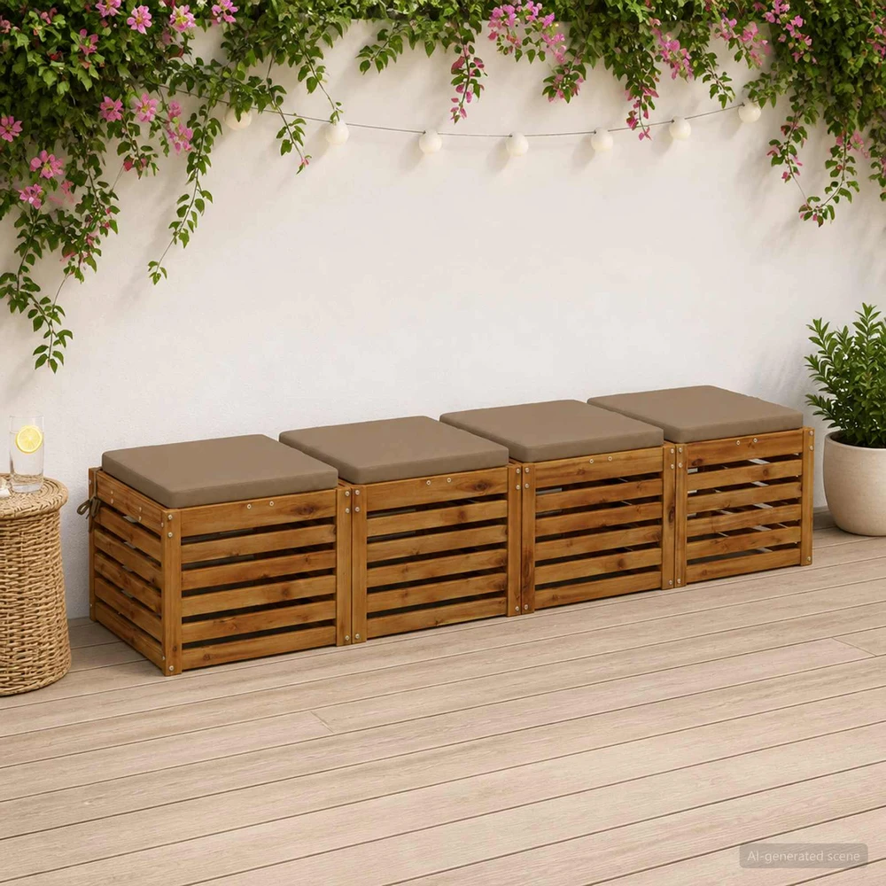 4 dalių sėdynės pagalvėlės SOEST 4 vnt. 100% poliesteris Taupe