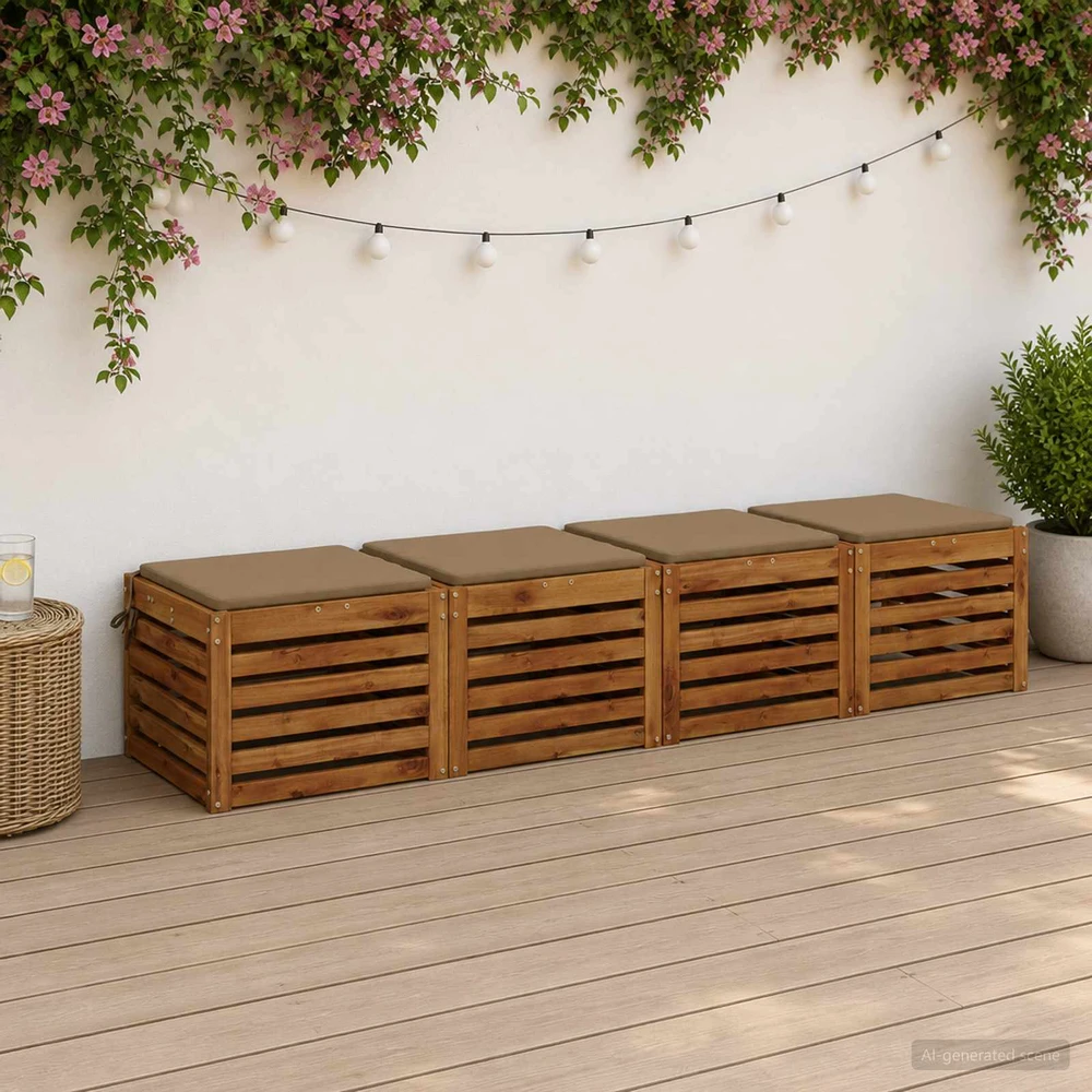 4 dalių sėdynės pagalvėlės SOEST 4 vnt. 100% poliesteris Taupe