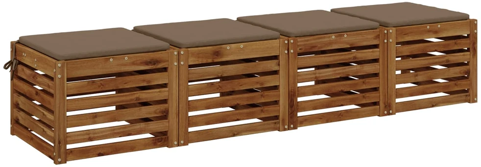 4 dalių sėdynės pagalvėlės SOEST 4 vnt. 100% poliesteris Taupe