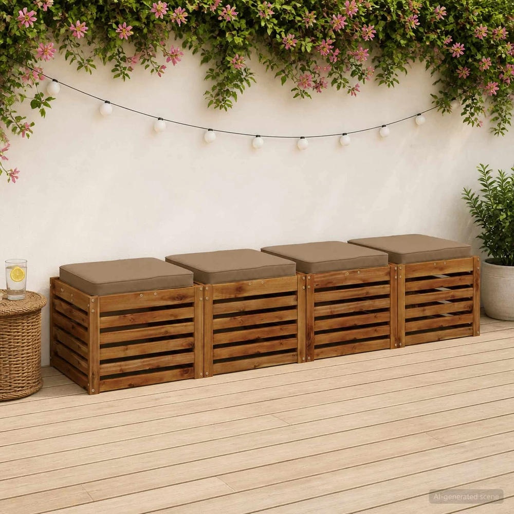 4 dalių sėdynės pagalvėlės VUGHT 4 vnt. 100% poliesteris Taupe