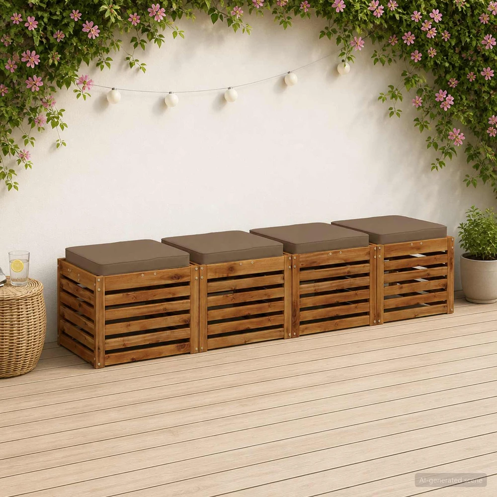 4 dalių sėdynės pagalvėlės VUGHT 4 vnt. 100% poliesteris Taupe