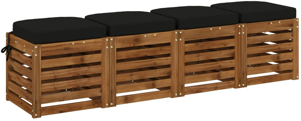 4 dalių sėdynių pagalvėlės SOEST 4 pcs 100% poliesteris Juoda