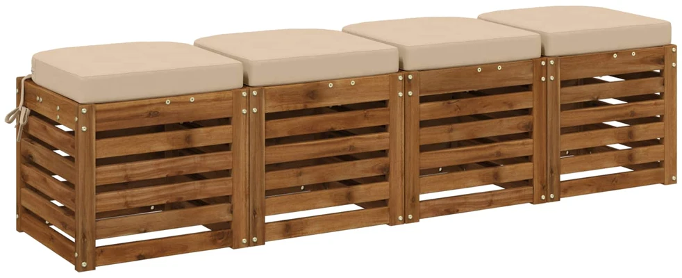 4 dalių sėdynių pagalvėlės SOEST 4 pcs 100% poliesteris Kreminė