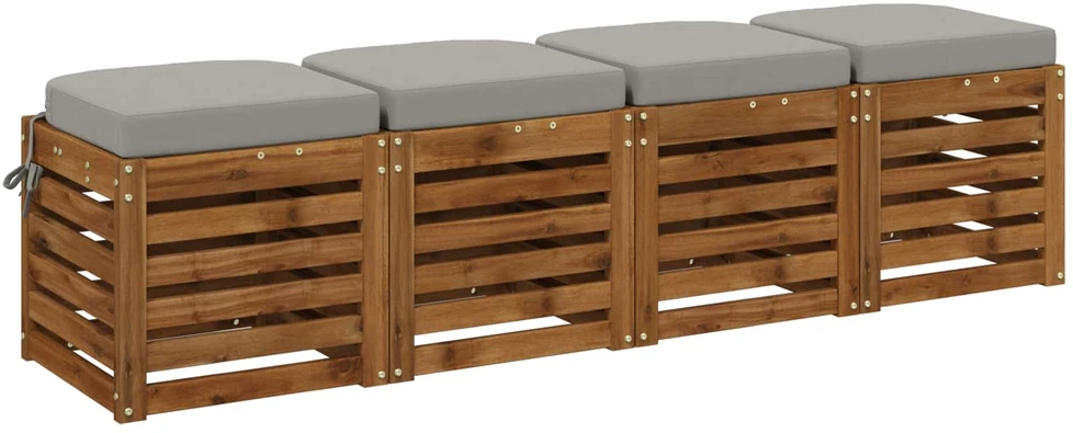 4 dalių sėdynių pagalvėlės SOEST 4 pcs 100% poliesteris Pilka
