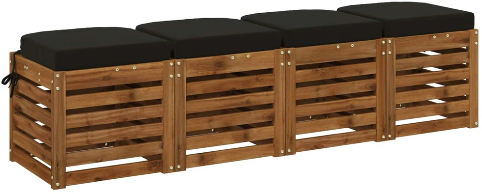4 dalių sėdynių pagalvėlės SOEST 4 pcs 100% poliesteris Juoda