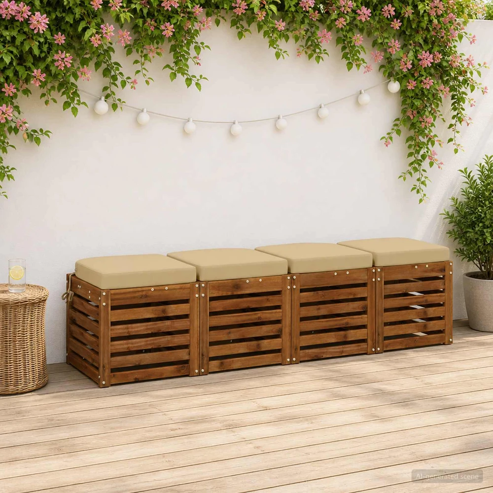 4 dalių sėdynių pagalvėlės SOEST 4 vnt. 100% poliesteris Smėlio