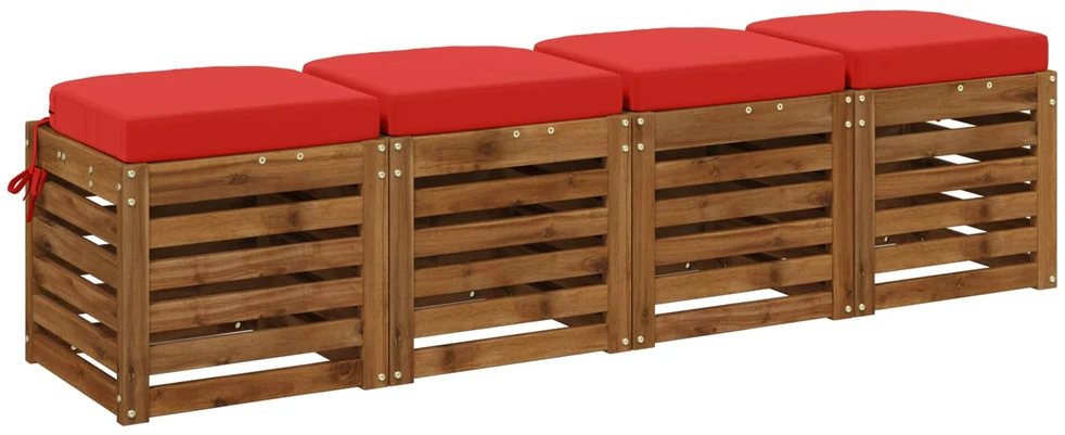 4 dalių sėdynių pagalvėlės SOEST 4 pcs 100% poliesteris Raudona