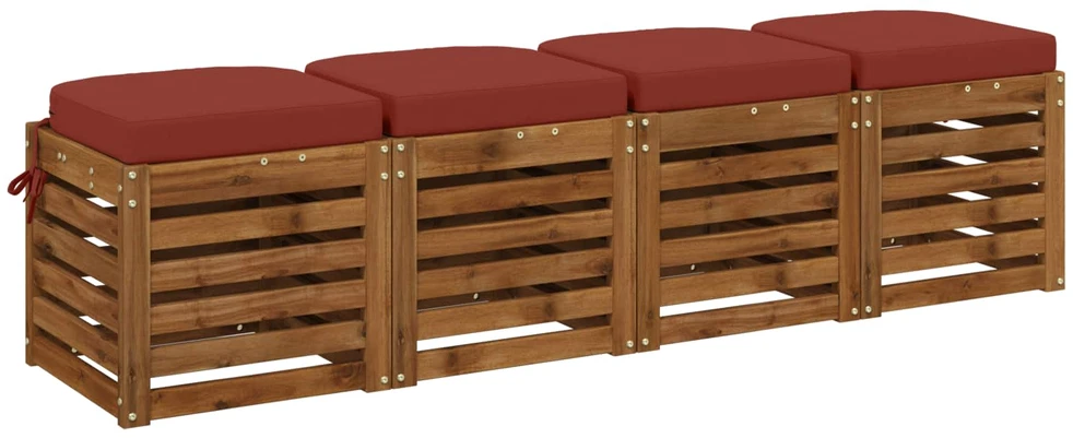4 dalių sėdynių pagalvėlės SOEST 4 pcs 100% poliesteris Raudona
