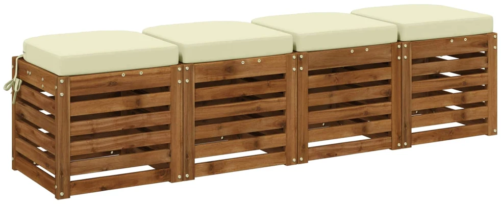 4 dalių sėdynių pagalvėlės SOEST 4 pcs 100% poliesteris Kreminė