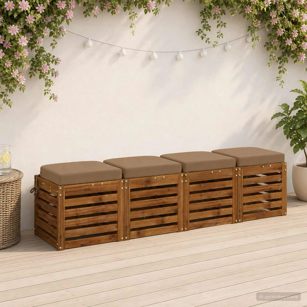 4 dalių sėdynių pagalvėlės SOEST 4 vnt. 100% poliesteris Taupe