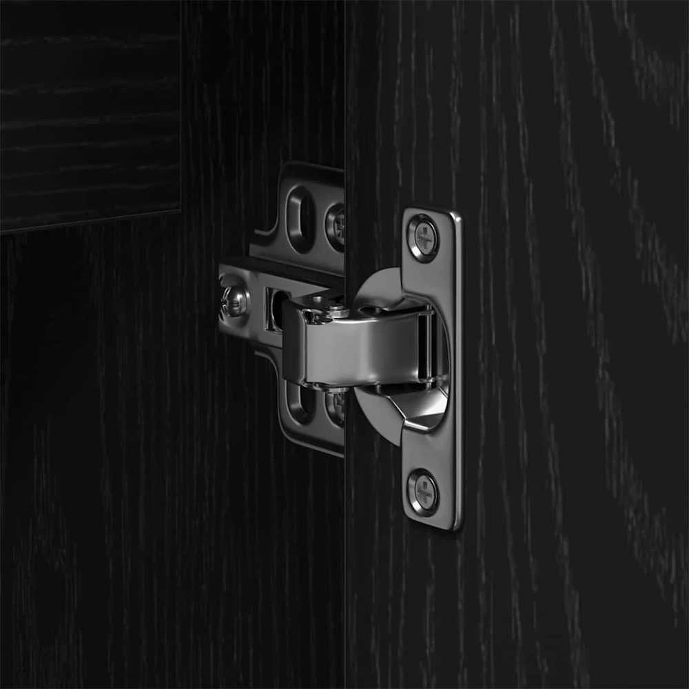 Vonios baldų rinkinys 4 vnt. Juoda 33 x 33 x 185,5 cm