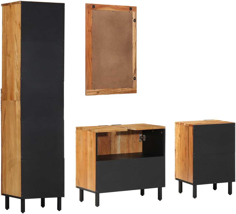Vonios baldų rinkinys 4 pcs Ruda akacijos medienos masyvas