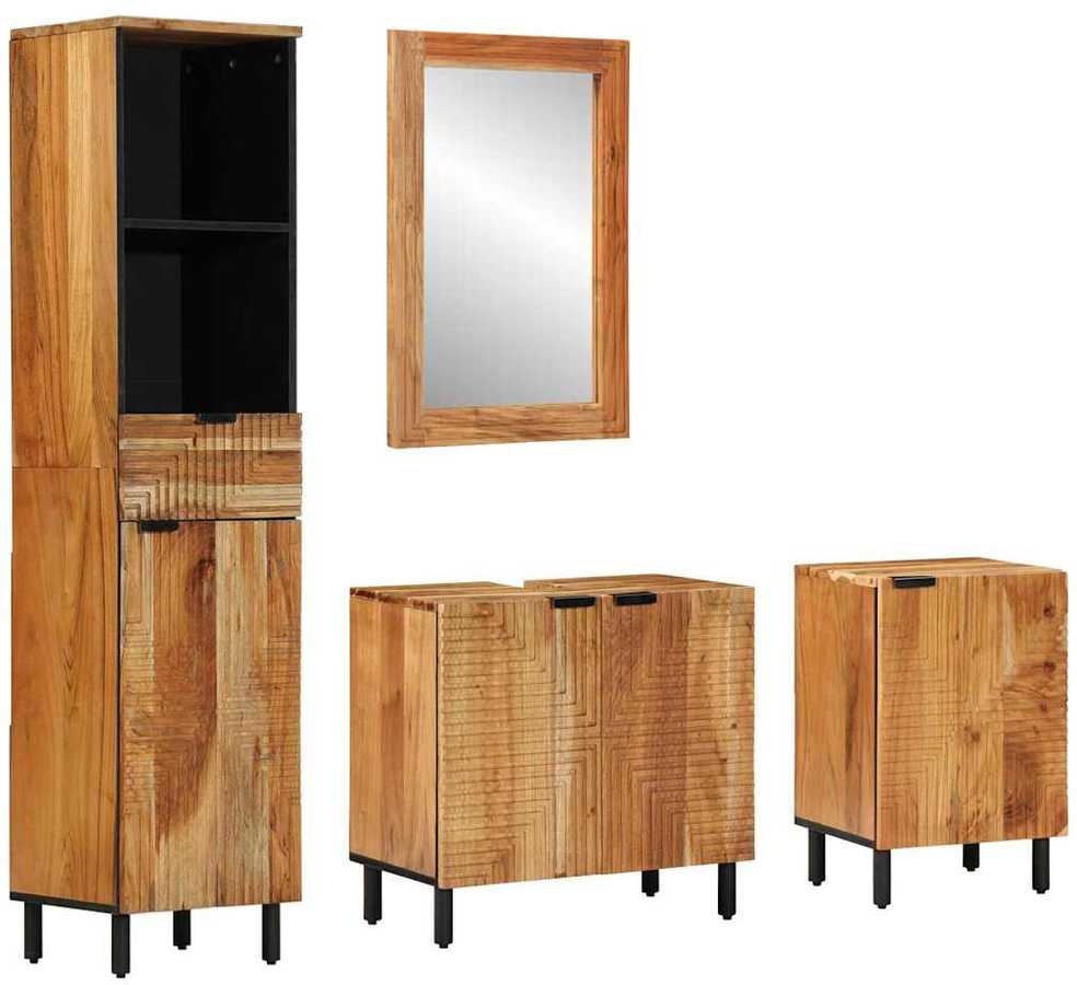 Vonios baldų rinkinys 4 pcs Ruda akacijos medienos masyvas
