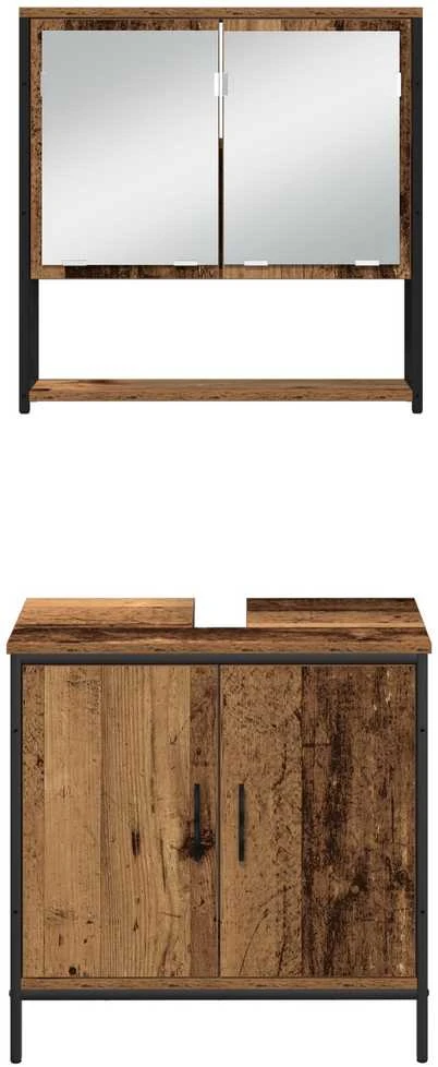 Vonios baldų rinkinys 4 vnt. Ruda 33 x 33 x 185,5 cm