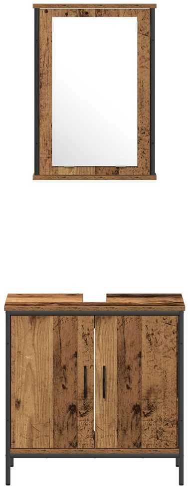 Vonios baldų rinkinys 4 vnt. Ruda 33 x 33 x 185,5 cm