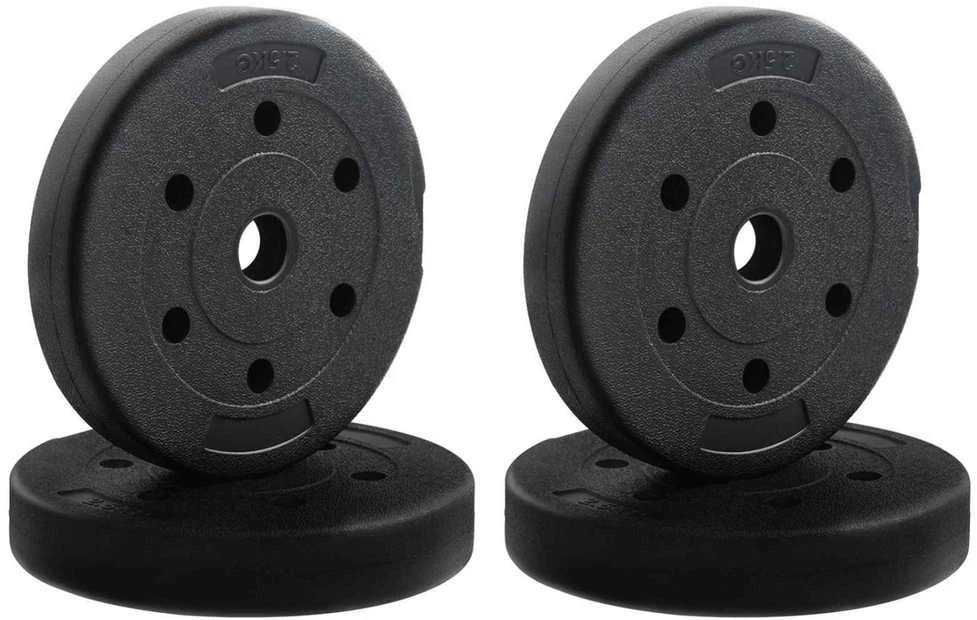 4-in-1 hantelių rinkinys 30kg Juoda ir raudona