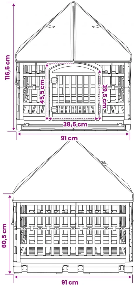 4 Panelių šunų žaidimų aikštelė su stogu 177,5 x 154,5 x 112 cm
