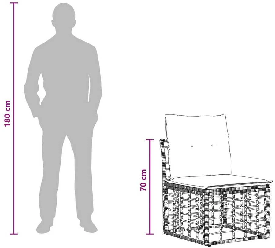4 sėdimų vietų sodo sofa be rankų 4 vnt. 4-Vietų skaičius Juoda