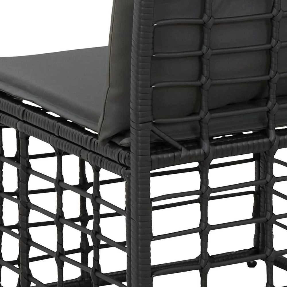 4 sėdimų vietų sodo sofa be rankų 4 vnt. 4-Vietų skaičius Juoda