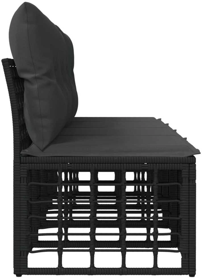 4 sėdimų vietų sodo sofa be rankų 4 vnt. 4-Vietų skaičius Juoda