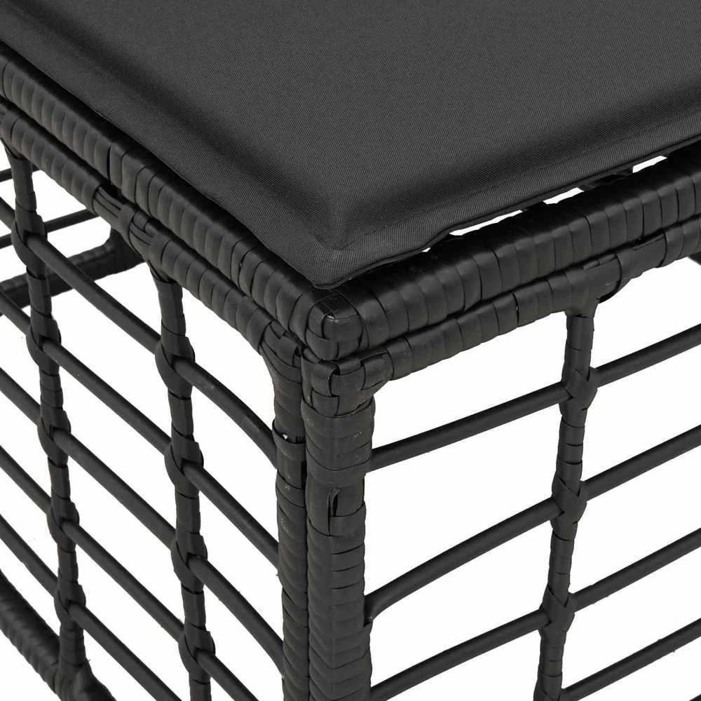 4 sėdimų vietų sodo sofa be rankų 4 vnt. 4-Vietų skaičius Juoda