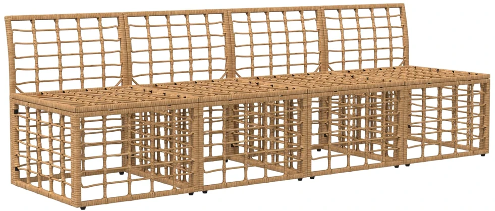 4 sėdimų vietų sodo sofa be rankų 4 vnt. 4-Vietų skaičius