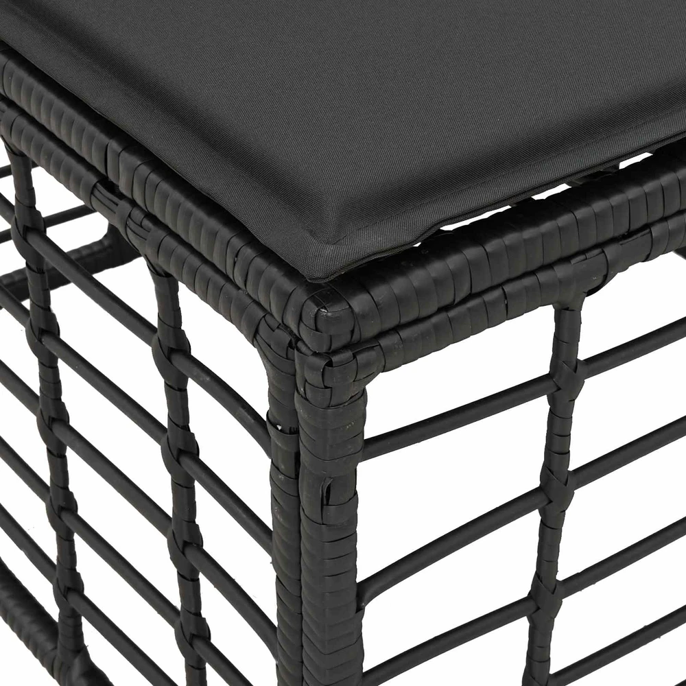4 sėdimų vietų sodo sofa be rankų 4 vnt. 4-Vietų skaičius Juoda