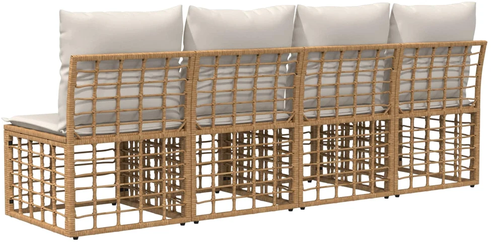 4 sėdimų vietų sodo sofa be rankų 4 vnt. 4-Vietų skaičius