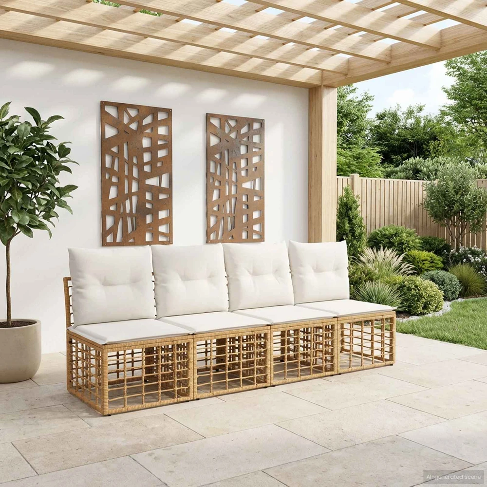 4 sėdimų vietų sodo sofa be rankų 4 vnt. 4-Vietų skaičius