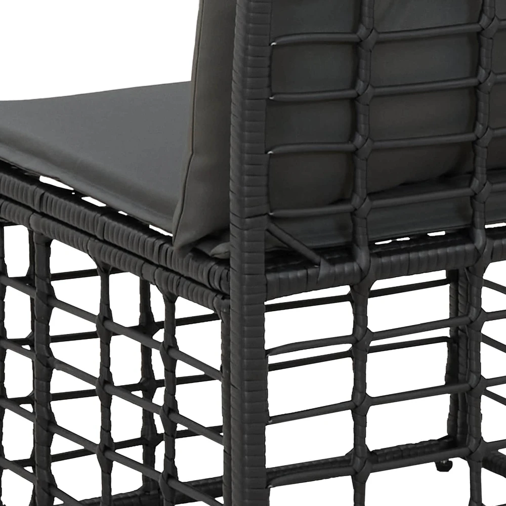 4 sėdimų vietų sodo sofa be rankų 4 vnt. 4-Vietų skaičius Juoda